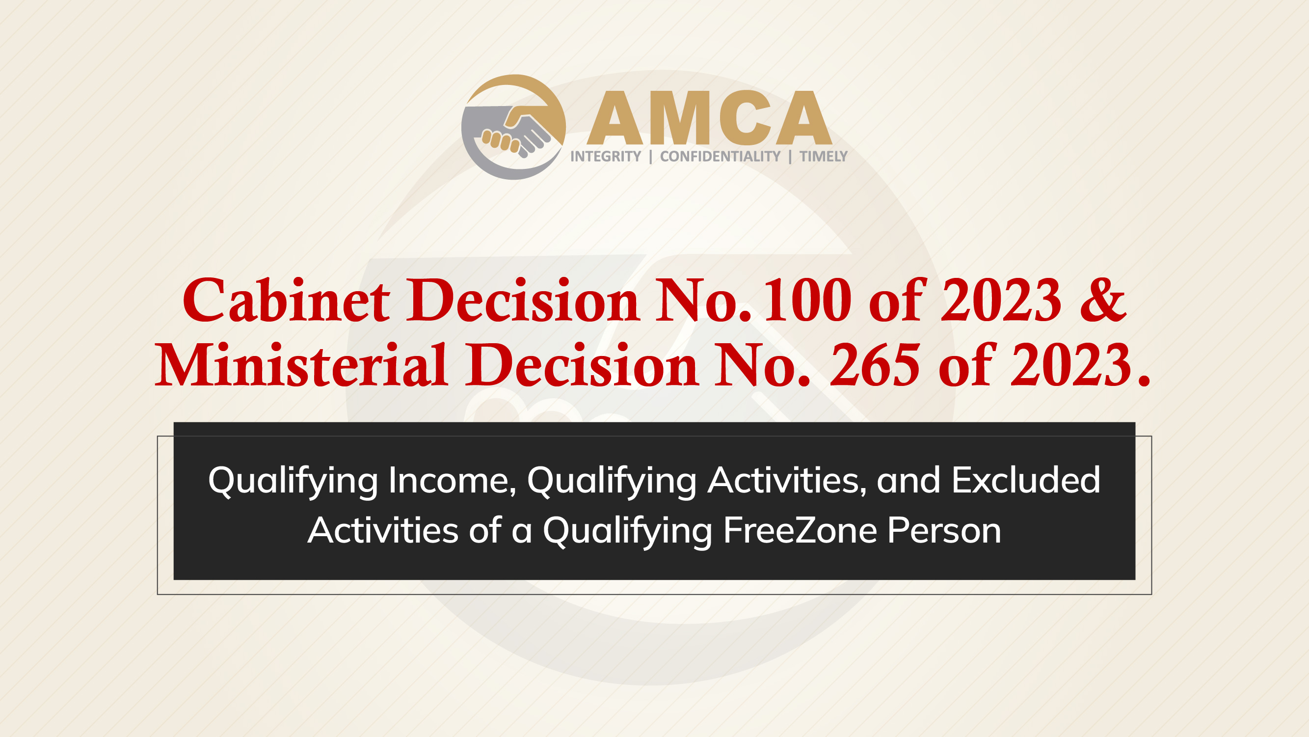 Analysis for Qualifying Income, Qualifying Activities, & Excluded Activities of a Qualifying Free Zone Person